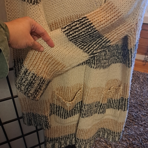 Tribal Jeans Striped Knit Cardigan with Pockets - Picture 9 of 12